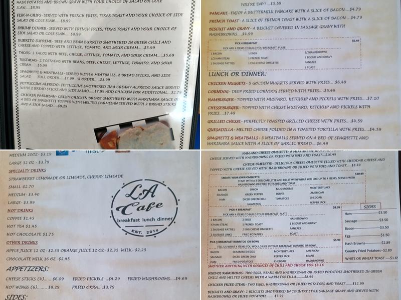 LA Cafe Menu