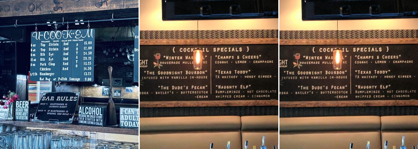 Rix's Tavern Menu