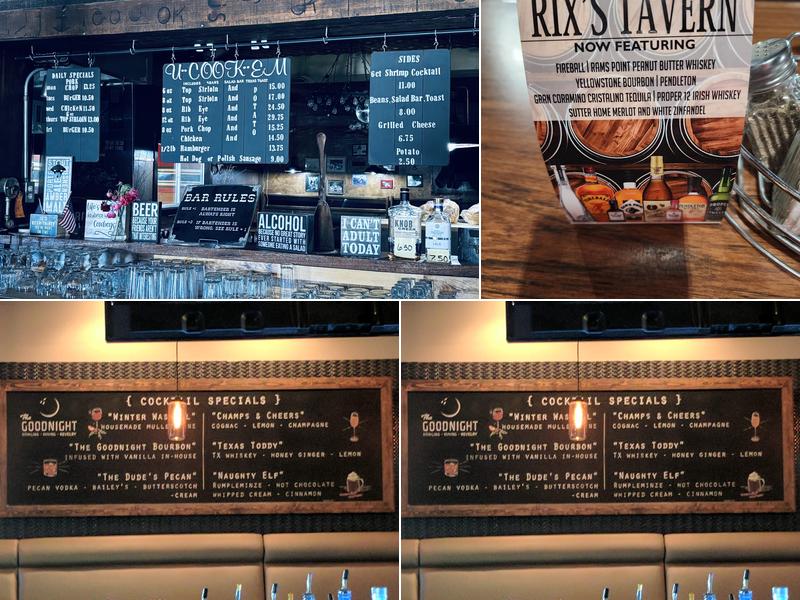 Rix's Tavern Menu