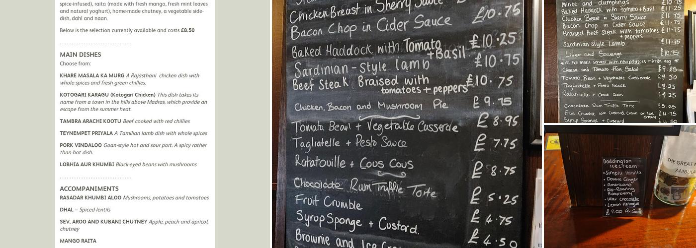 Dipton Mill Inn Menu