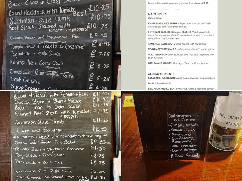 Dipton Mill Inn Menu