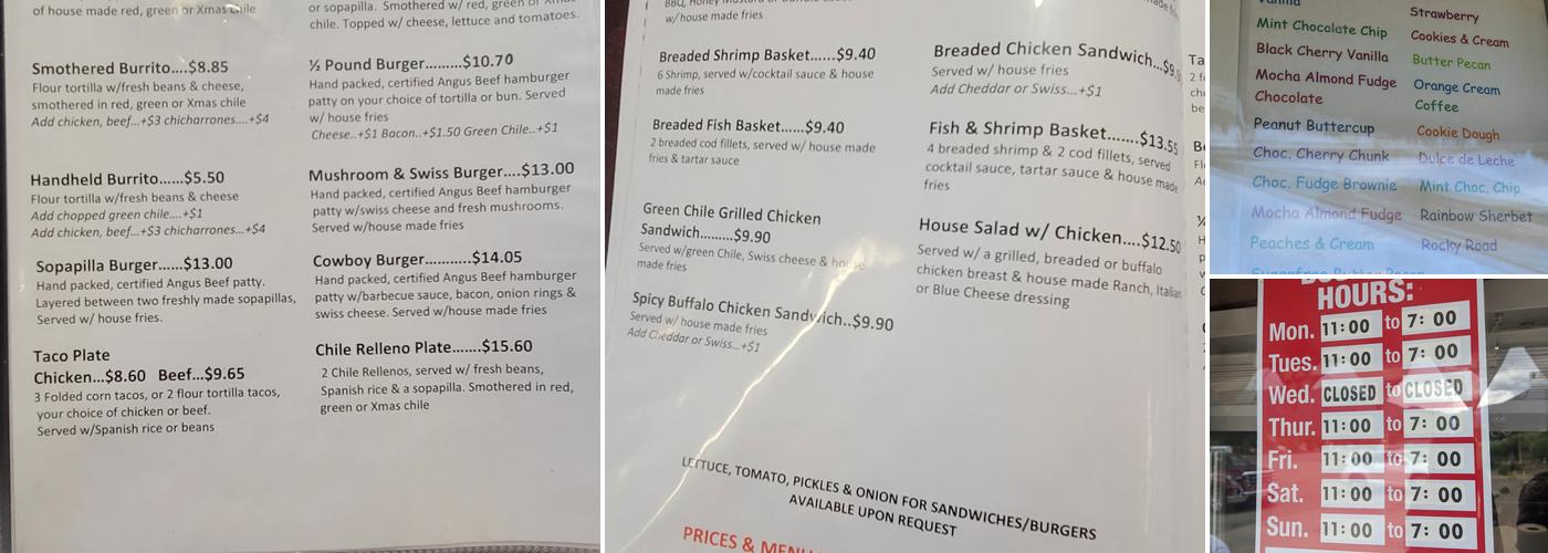 Frank's Eats & Sweets Menu