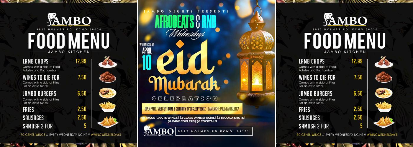 Jambo Bar & Grill Menu