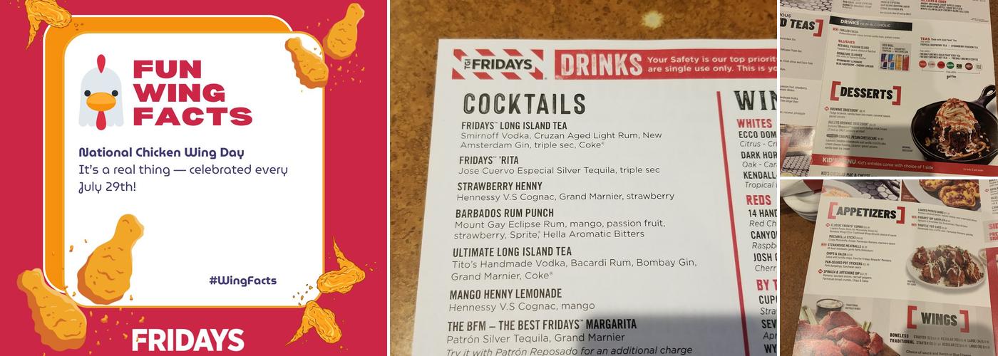 TGI Fridays Menu