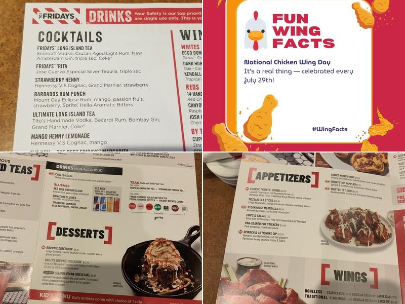 TGI Fridays Menu