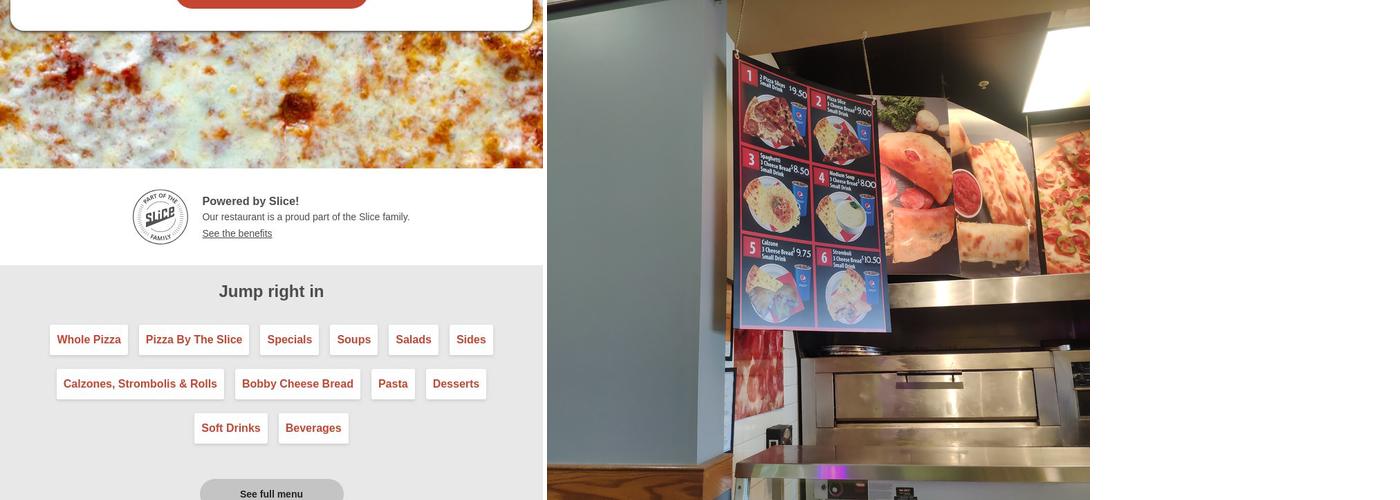 Bob's Pizza Plus Menu