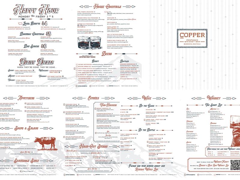 Copper | Whiskey Bar and Grill Bozeman Menu