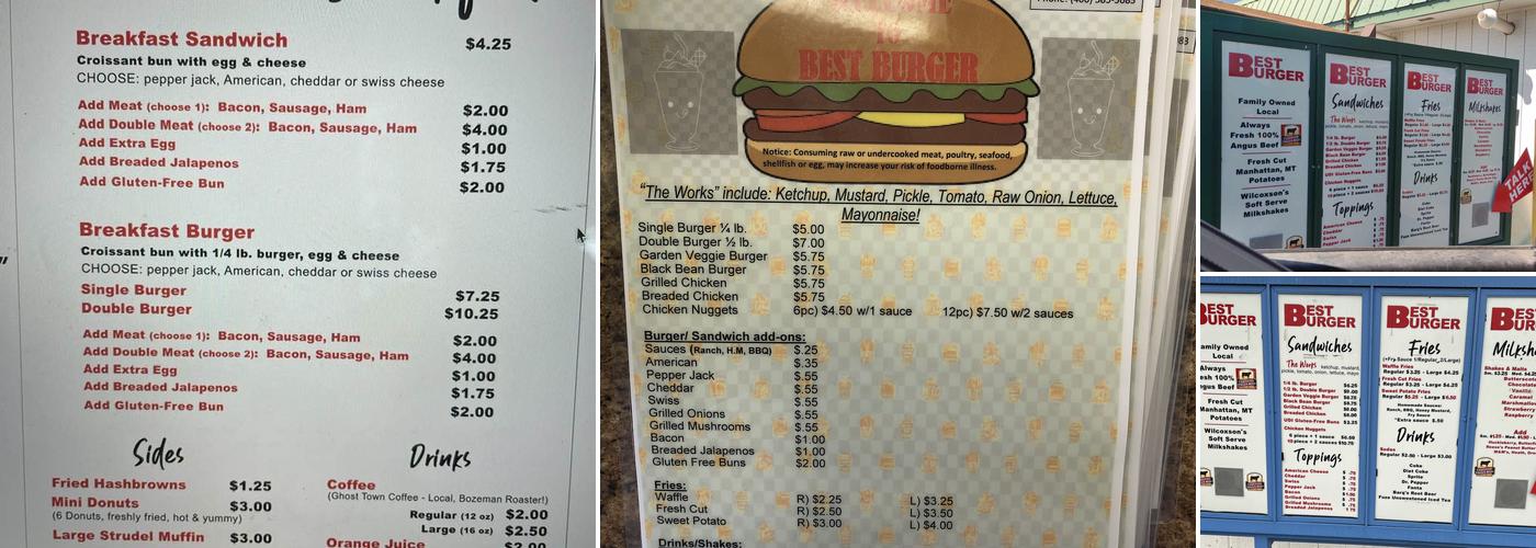 Best Burger Menu