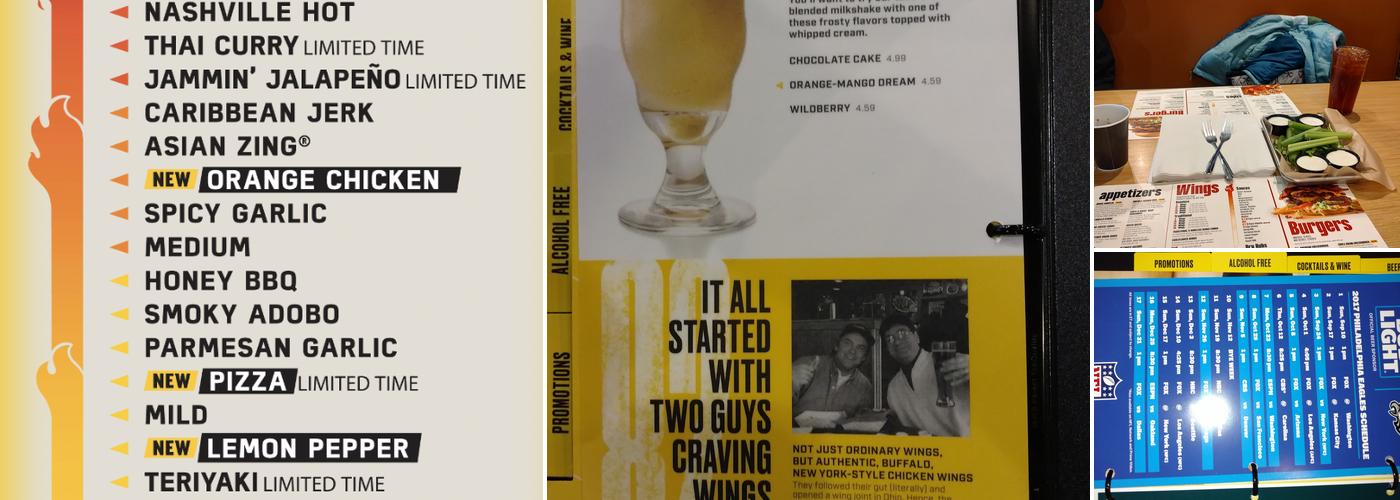 Buffalo Wild Wings Menu