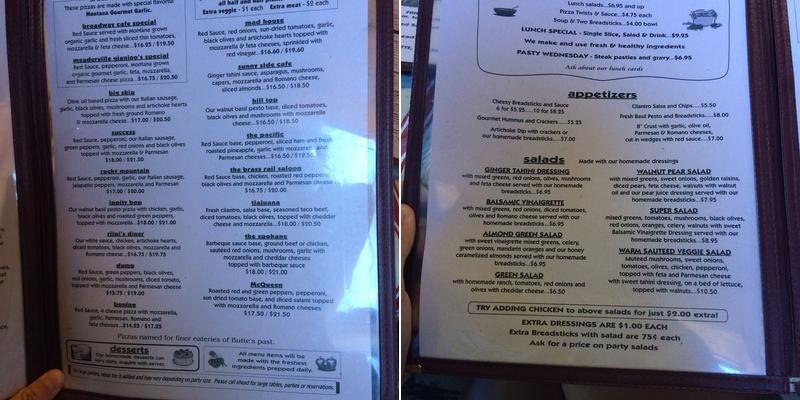 Broadway Cafe Menu