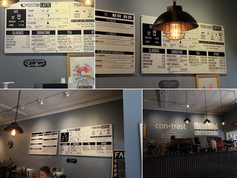 Contrast Coffee Co. Menu