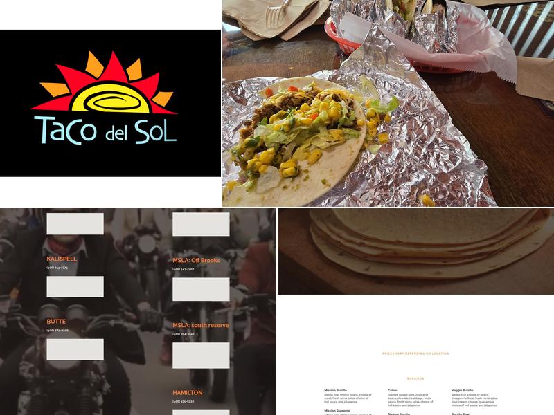 Taco Del Sol Menu