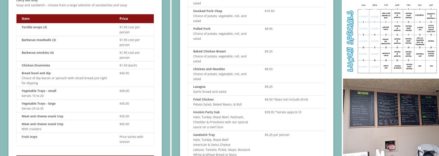 Third Street Bakery Menu