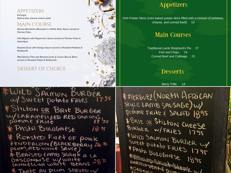 Still Life Cafe Menu