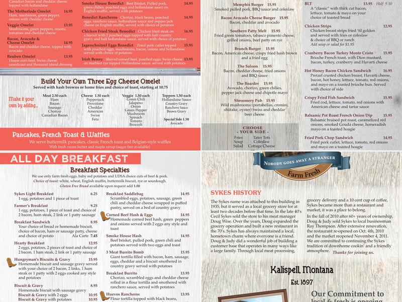 Sykes Diner & Market Menu