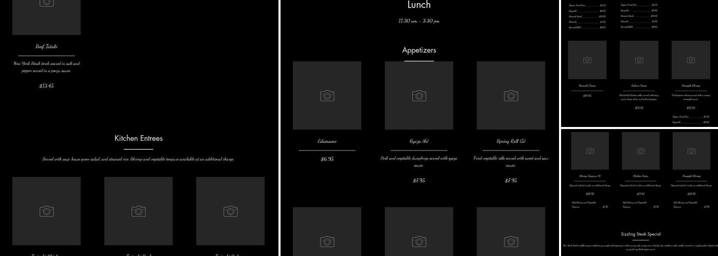 KOBE Steak & Sushi Menu