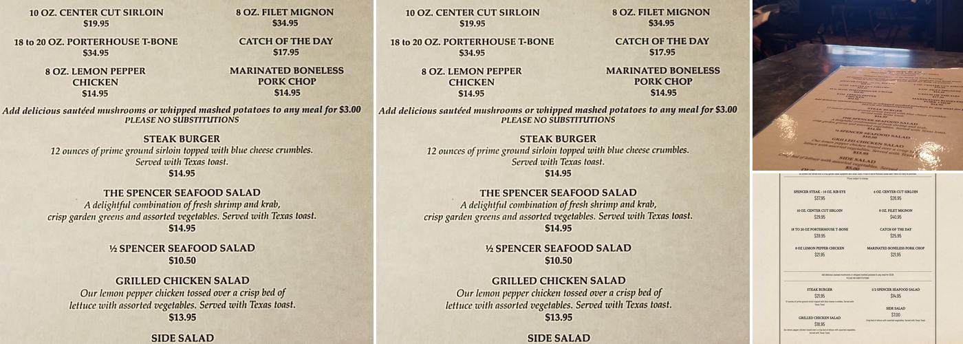 Spencer & Co Menu