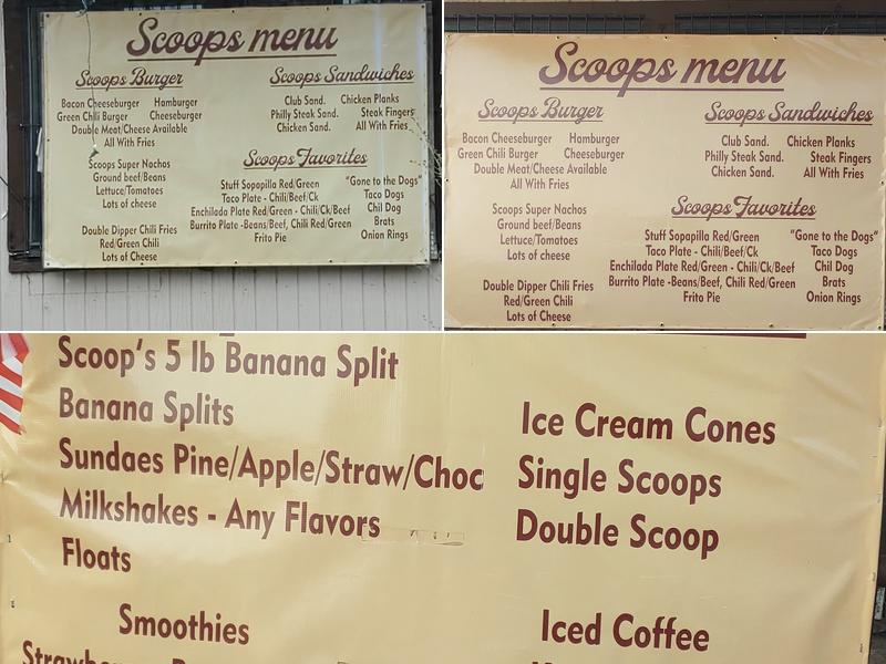 Scoops Menu