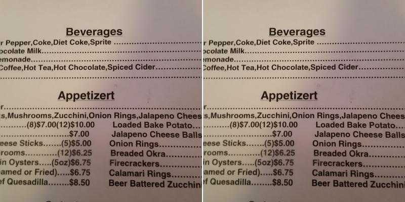 Big A Menu
