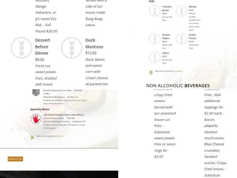 Windy Peaks Brewery & Steakhouse Menu