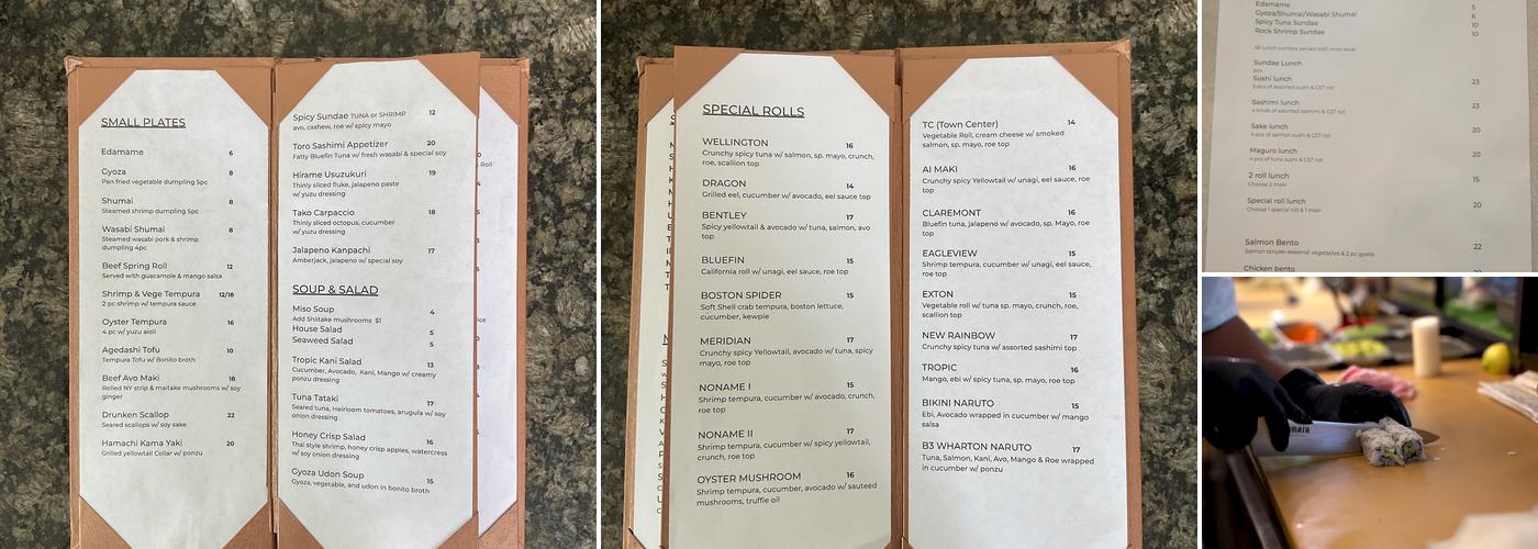 Bluefin Eagleview Menu