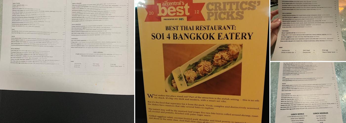 Soi 4 Bangkok Eatery Menu