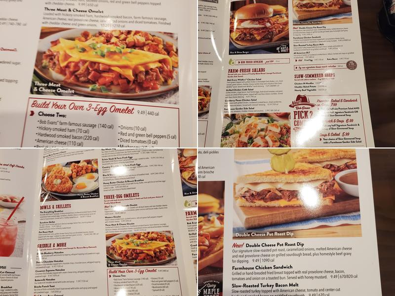 Bob Evans Menu