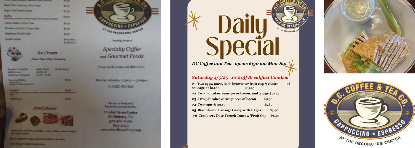 DC Coffee & Tea Co Menu