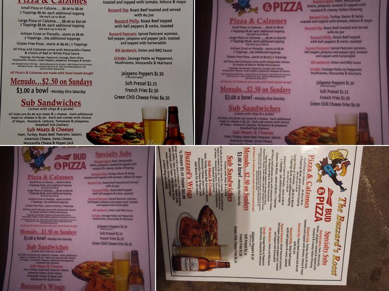 The Buzzards Roost Menu