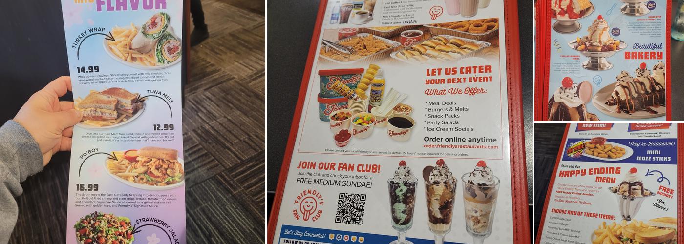 Friendly's Menu