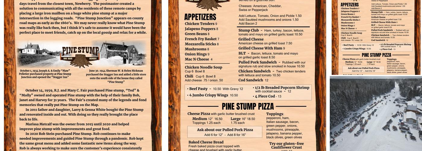 Pine Stump Junction Menu