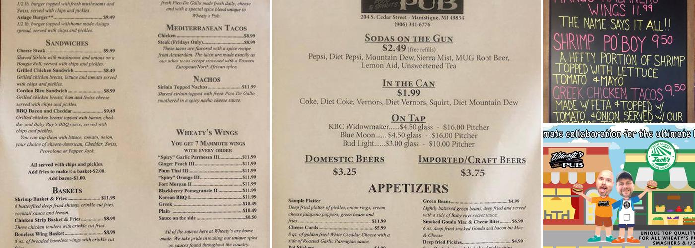 WHEATY’S PUB Menu