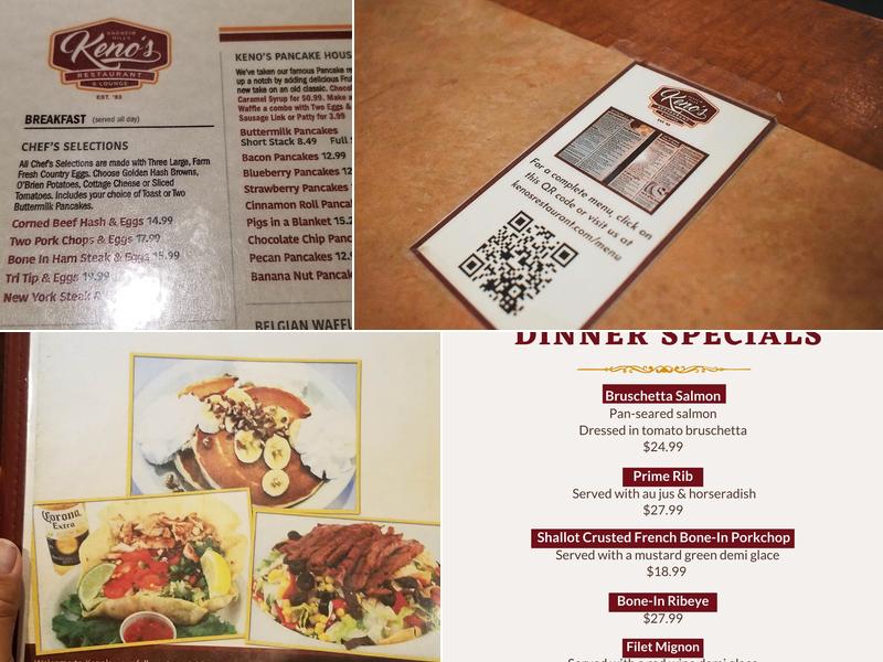 Keno's Restaurant Menu