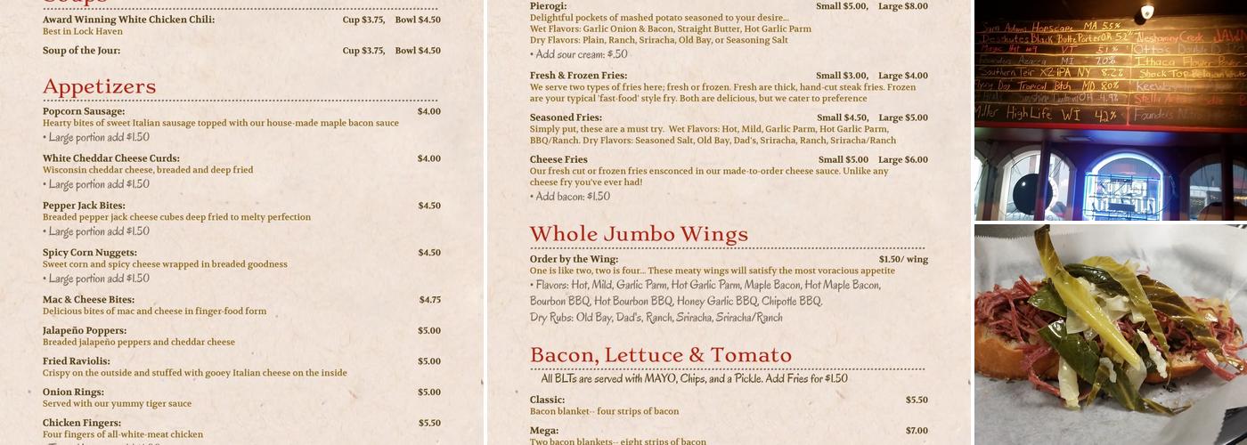 The Riverside Saloon Menu