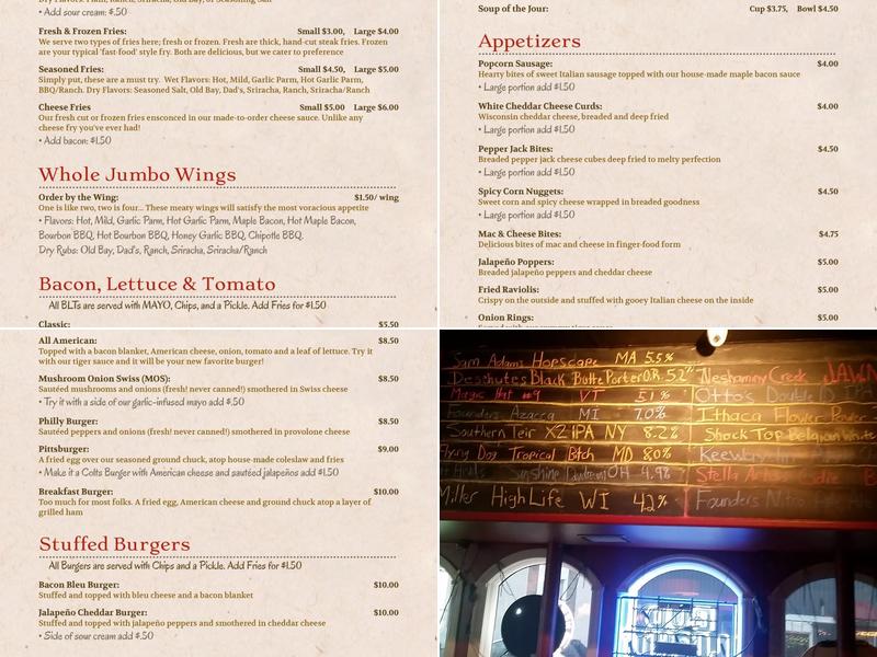 The Riverside Saloon Menu