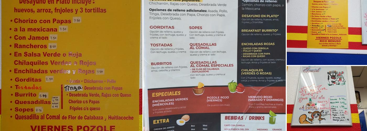 Gorditas Menu