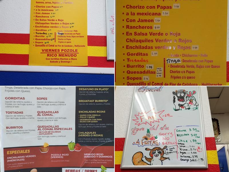 Gorditas Menu