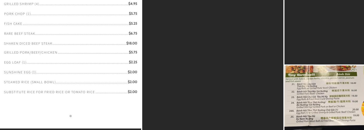 Pho Rowland Vietnamese Restaurant Menu