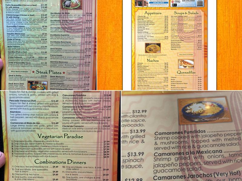 El cazador express Menu