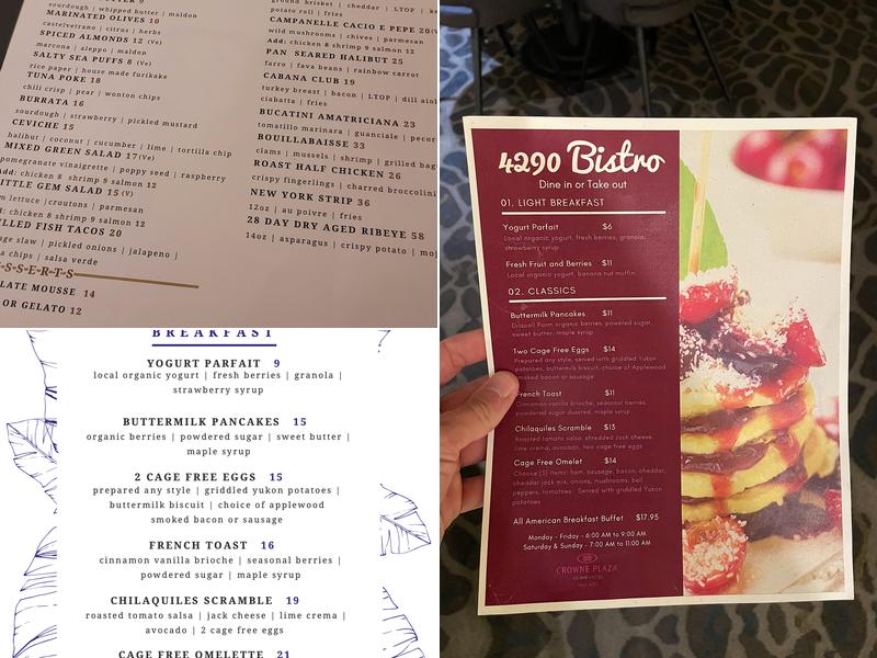 Cabana Cove Restaurant & Bar Menu