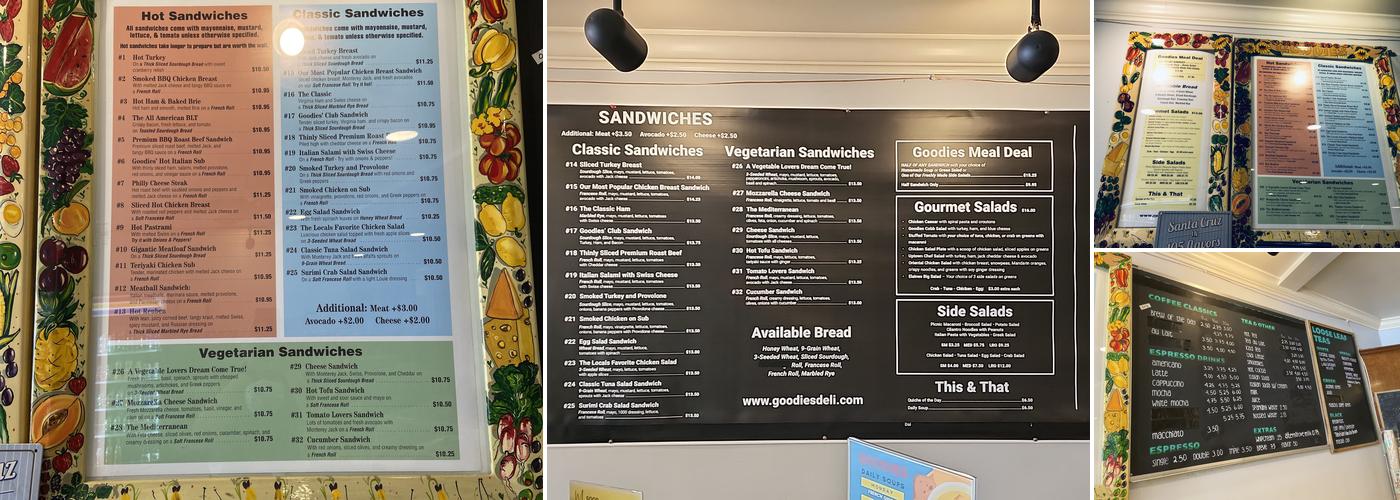 Goodie's Menu