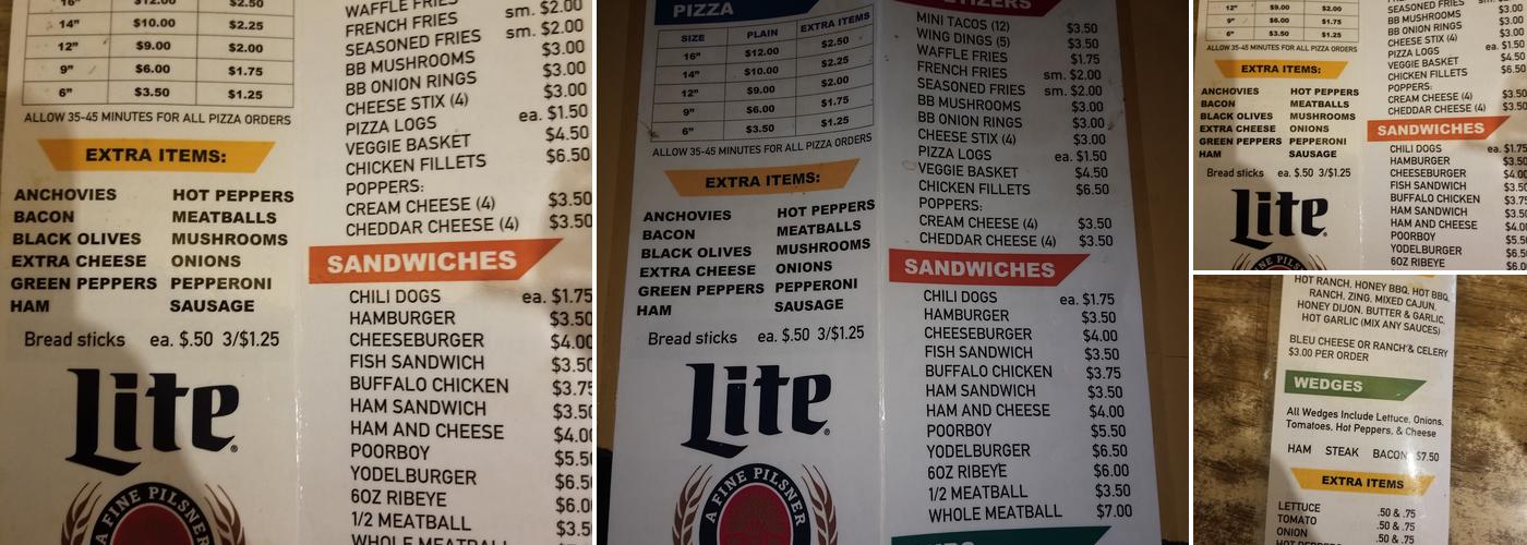 The Jug Handle Menu