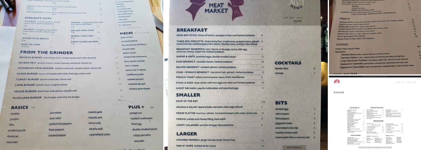 Rennick Meat Market Menu