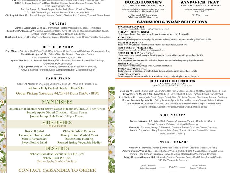Underside Pub & Eatery Menu