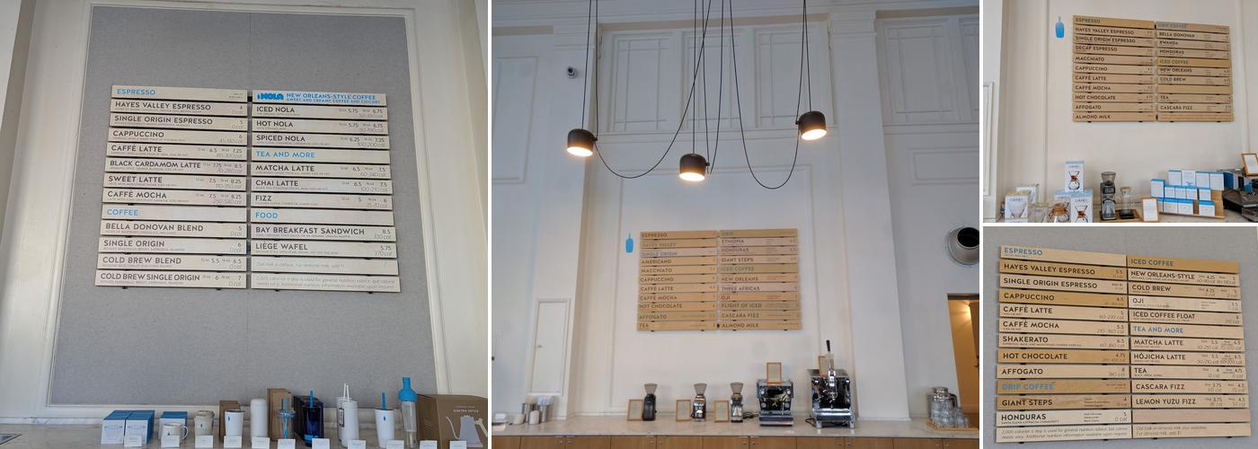 Blue Bottle Coffee Menu