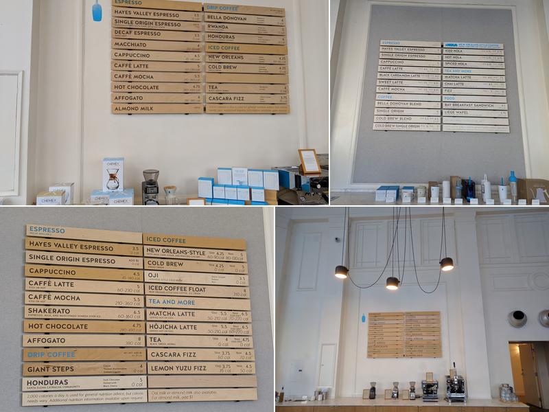 Blue Bottle Coffee Menu
