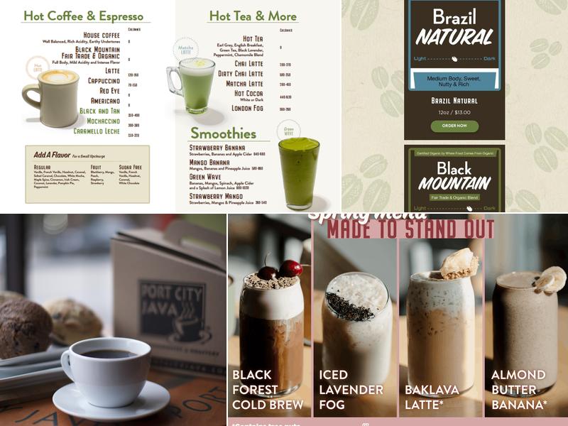 Port City Java Menu