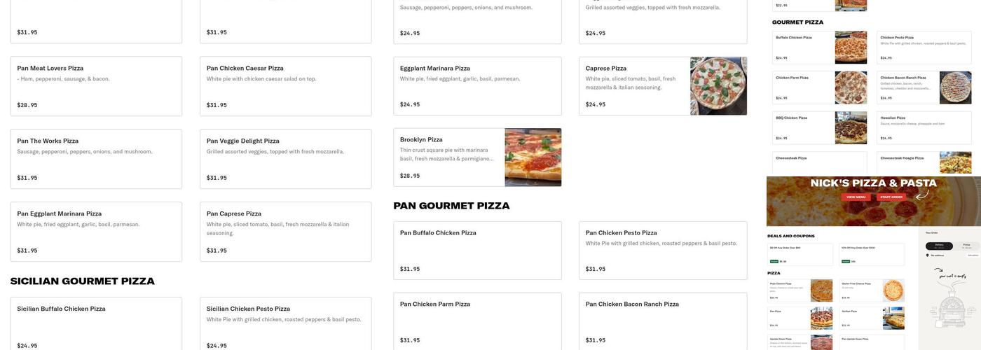 Nick's Pizza and Pasta Menu