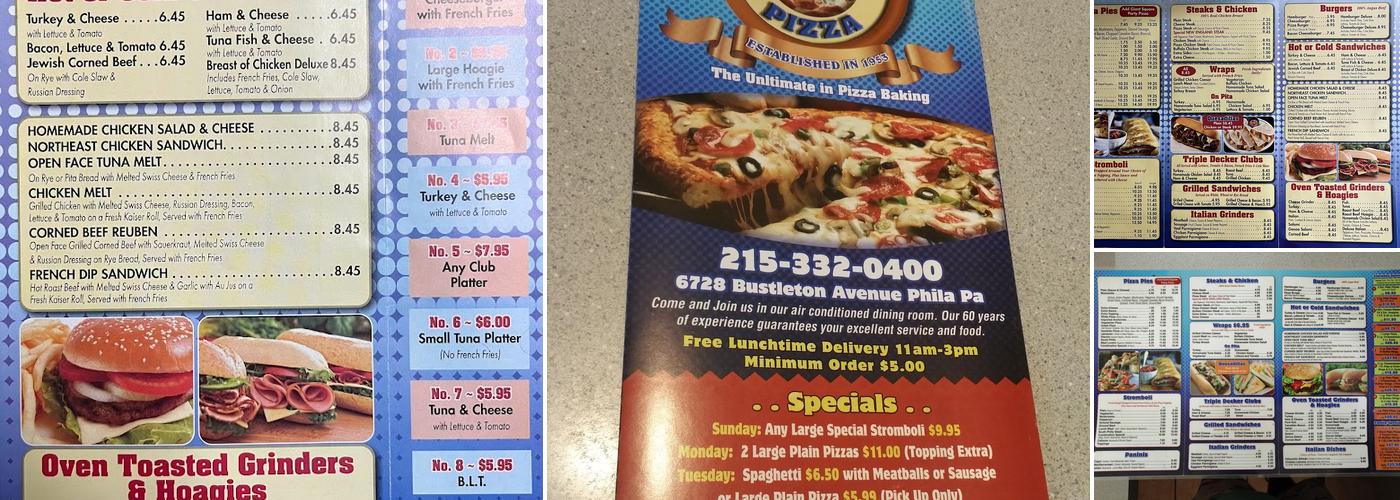 New England Pizza Menu