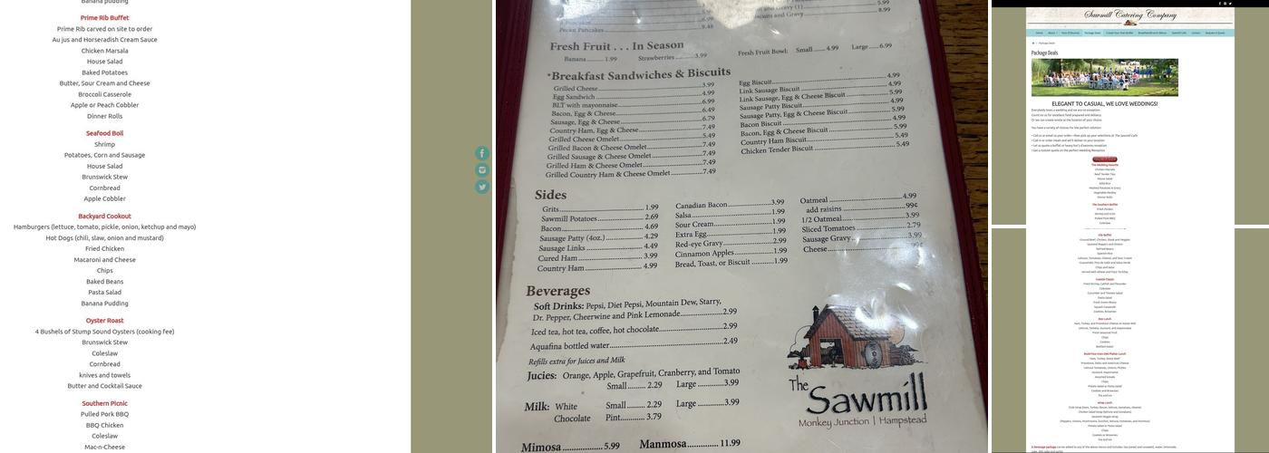 Sawmill Grill Menu